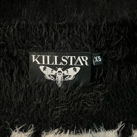 🧿Killstar BITE ME BLACK fuzzy crop shrunken sweater XS - Picture 4 of 4